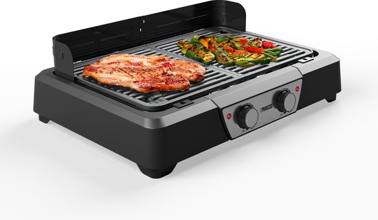 Princess BBQ Tischgrill 112254 - Schwarz - Einstellbarer Thermostat - Tisch-BBQ - Grillgerät - Große Backfläche - 2000W