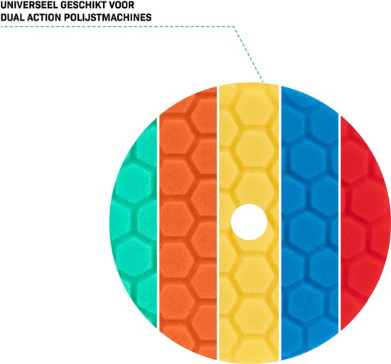 VONROC Polierscheiben - Ø 125mm - Polierscheiben - Komplettsatz mit 5 Stück Korrektur, Glanzwiederherstellung und Finish