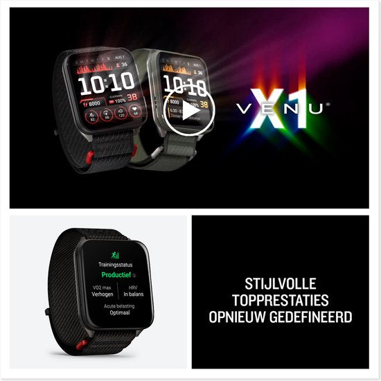 Garmin 010-02980-03 Venu X1 AMOLED Titanium Rückseite – Smartwatch