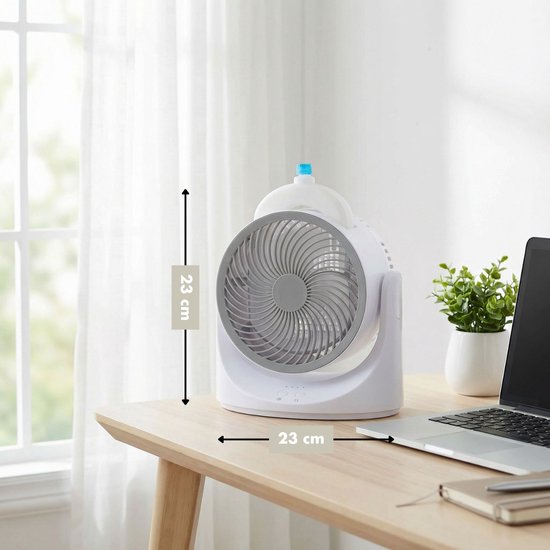 Mini-Tischventilator mit Kühlelement - Verstellbarer Mini-Ventilator mit 3 Stufen - USB-Ventilator mit LED-Licht - 240 ML Kühlelement - für Tisch, Schreibtisch, Schlafzimmer