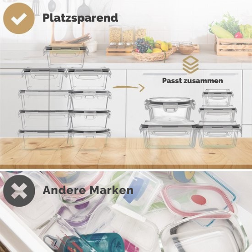 Stosh - Meal Prep Trays - Gefrierschalen - Lebensmittelbehälter - 16 Stück - BPA frei - Kunststoff