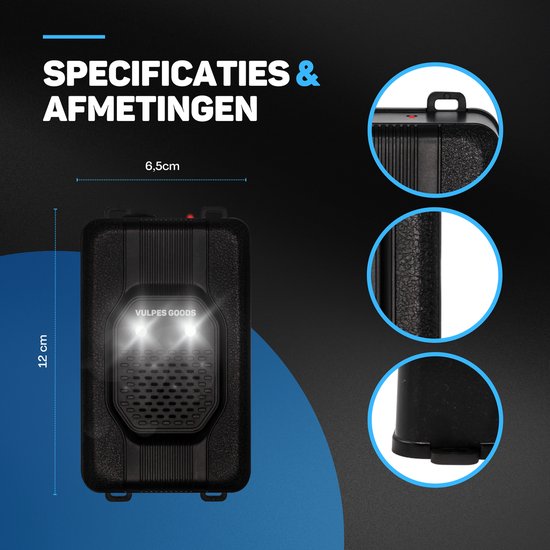 Vulpes Goods® Repellent Marderabwehr - Schädlingsabwehr - Multifunktionsset Indoor & Outdoor - Batterien, 12V & Autobatterie - Marder, Mäuse & Ratten - Steinmarderabwehr PRO - inkl. Batterien