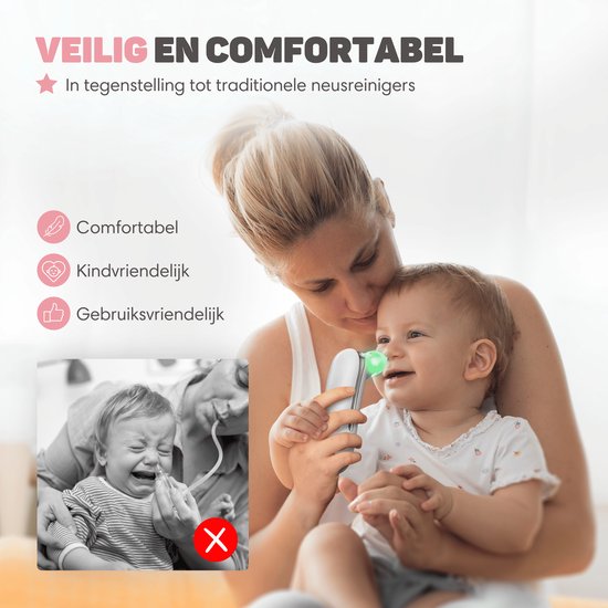 Vulpes Goods® BabyCare - Baby-Nasenreiniger - Baby-Nasenreiniger elektrisch - Nasendusche elektrisch - Nasenreiniger - Nasenwischer - Nasensauger - Große Batterie - USB C - PRO
