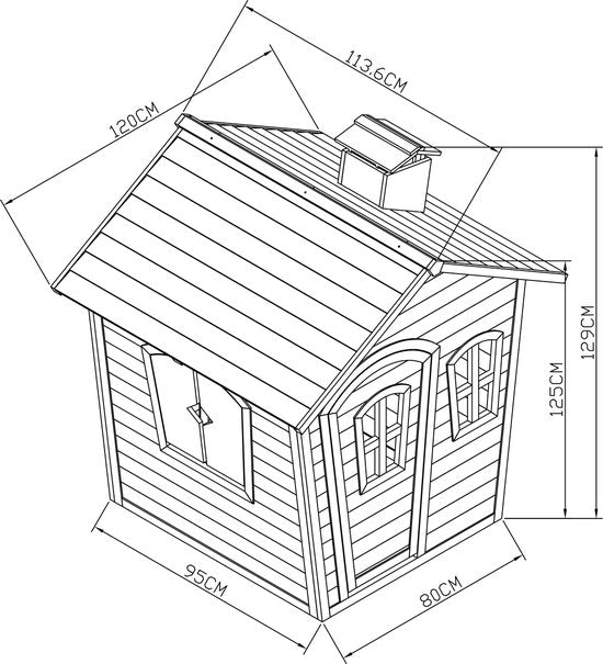 Sunny Olaf Spielhaus in Rot/Grau – FSC-Holz – Spielhaus für den Garten / den Außenbereich – Gartenhäuschen für Kinder