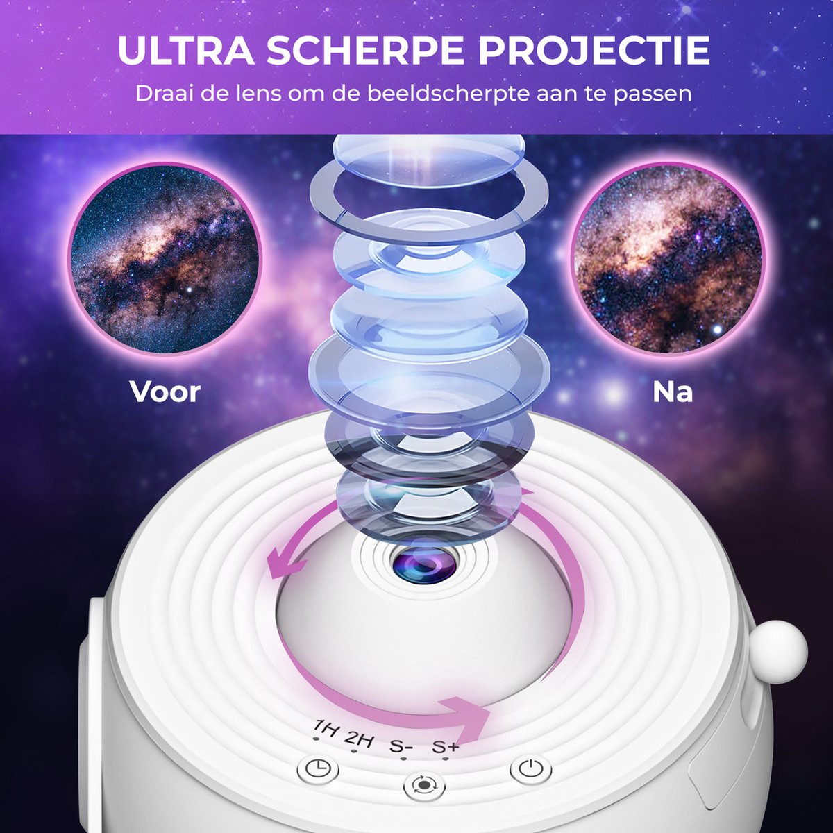 MostEssential Premium 12-in-1-Projektorlampe - 3000 lm - USB - Weiße Ausführung