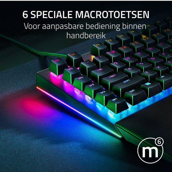 Razer BlackWidow V4 – Mechanische Gaming-Tastatur – Yellow Switch – RGB – 6 Makrotasten – QWERTY