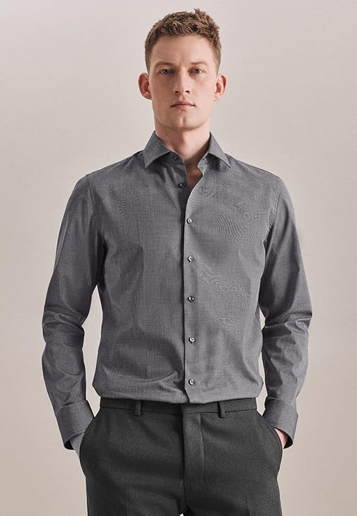 seidensticker Seidensticker Herren Slim Fit Herren Business Hemd - Größe 40 - Grau