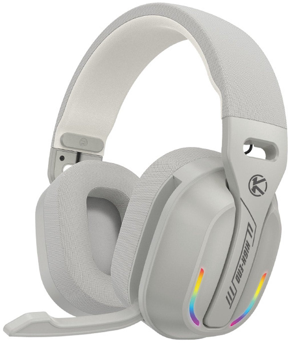Ntech B500 Kabelloses Gaming-Headset mit Mikrofon – Bluetooth 5.4 und 2,4 GHz – RGB – Weiß