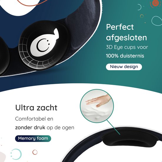 Numsy - Schlafmaske Frauen und Männer - Augenmaske Schlaf mit Memory Foam - 100% Dimmen - Hellgrau