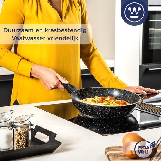 Westinghouse Bratpfanne - Ø 26 cm - Induktion - PFOA-frei - Schwarzer Marmor