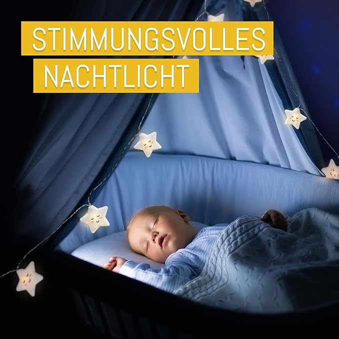 CozyHome Kinderzimmer-Lichterkette - 20 LED-Sterne