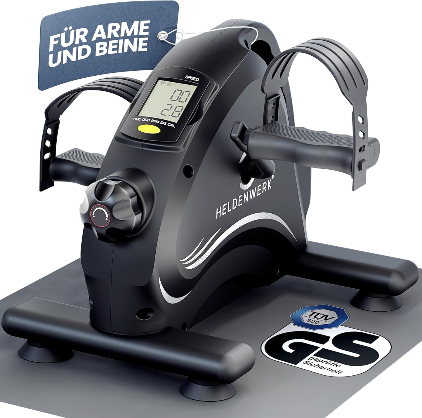 Heldenwerk Pedal Trainer - Anti-Rutsch-Matte - 44x40x30cm - Schwarz