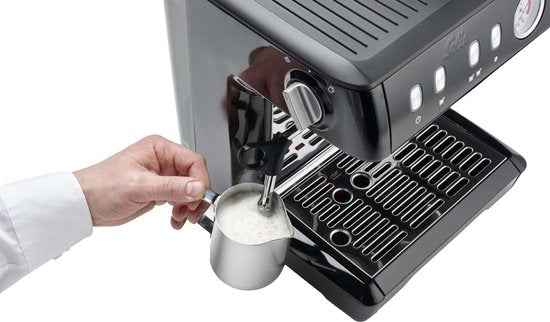 Solis Grind & Infuse Compact 1018 Kolbenmaschine - Espressomaschine - Geeignet für Pads - Edelstahl Schwarz