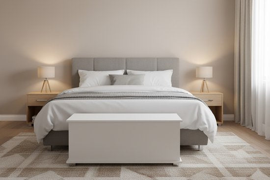 Aufbewahrungstruhe - Spielzeugtruhe - 100 cm breit - weiß