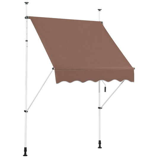 Coast Klemmarkies 150 cm – Ausziehbare Markise – Höhenverstellbar – UV-beständig – Kaffeebraun