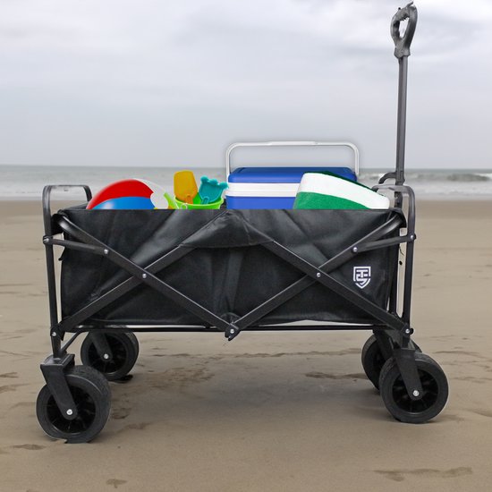 Zusammenklappbarer Wagen - 130 kg Tragkraft - Wagen mit stabilem Rahmen - 83x52x56 cm - Strandwagen - Breite Räder
