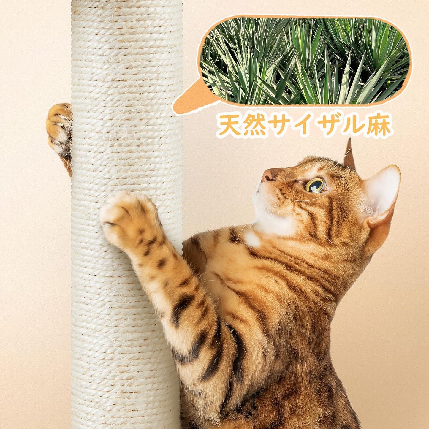 Yaheetech Kratzbaum für Katzen – 87 cm – Hängematte – Katzenhaus – Naturfarben