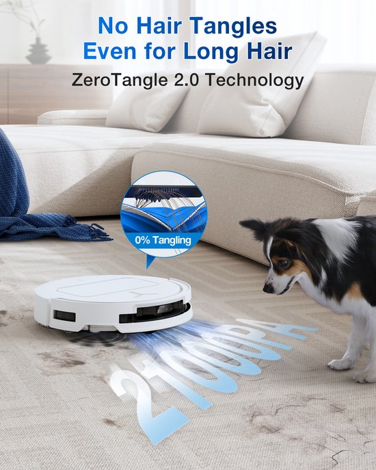 ECOVACS - DEEBOT T50 Omni weiß Gen 2 EU – Staubsauger- und Wischroboter – 21.000 Pa Saugkraft – Selbstreinigender Staubsaugerroboter mit Warmwasser-Wischsystem – Automatische Entleerungsstation – Geeignet für Tierhaare