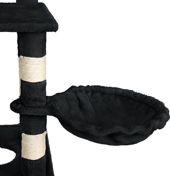 tectake Stokely Kratzbaum - 141 cm - Schwarz/Weiß