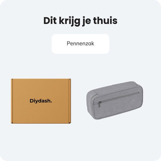 Diydash Federmäppchen - Federtasche - Federmäppchen - Schulmäppchen - Großes Federmäppchen - Schulbedarf - Trousse Scolaire - Für Mädchen, Jungen und Erwachsene - Grau