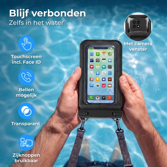 Nuvance wasserdichte 2-in-1-Handyhülle mit Kordel – universell für Geräte bis 7 Zoll – Drybag-Hülle – doppelter Clipverschluss