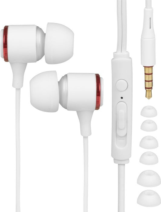 Nuvance - Ohrhörer mit Kabel - 3,5-mm-Klinkenanschluss - Ohrhörer mit Kabel - In-Ear-Kopfhörer mit Kabel und Mikrofon - Weiß