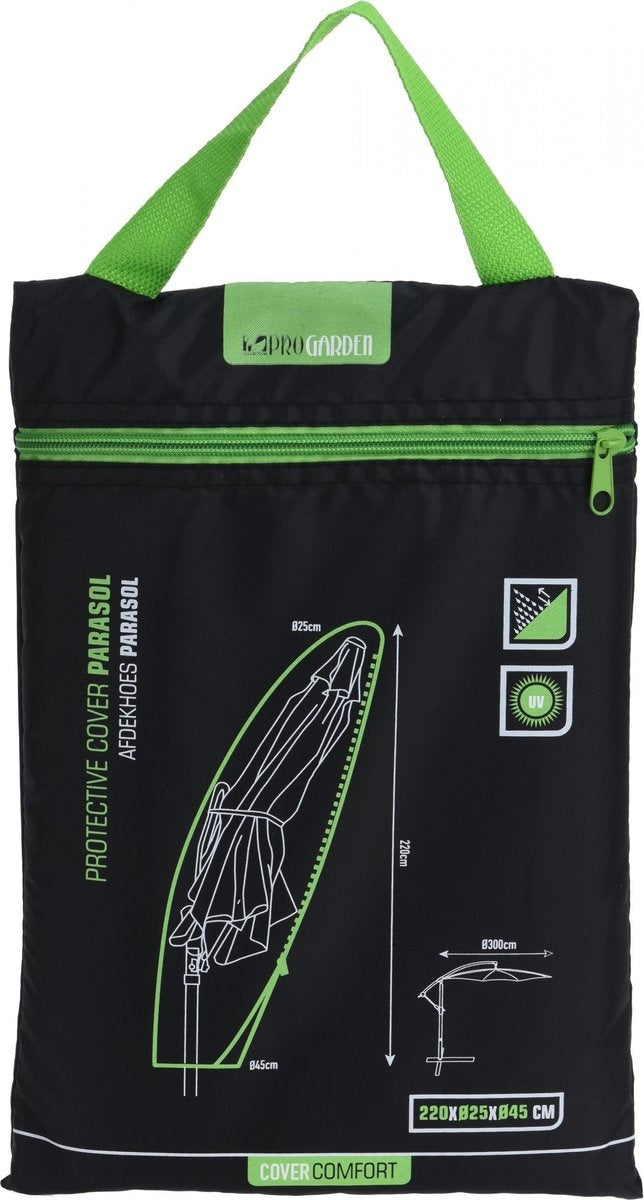 ProGarden Luxe Schwimmende Sonnenschirmabdeckung 25x45x220 cm - Schwarz