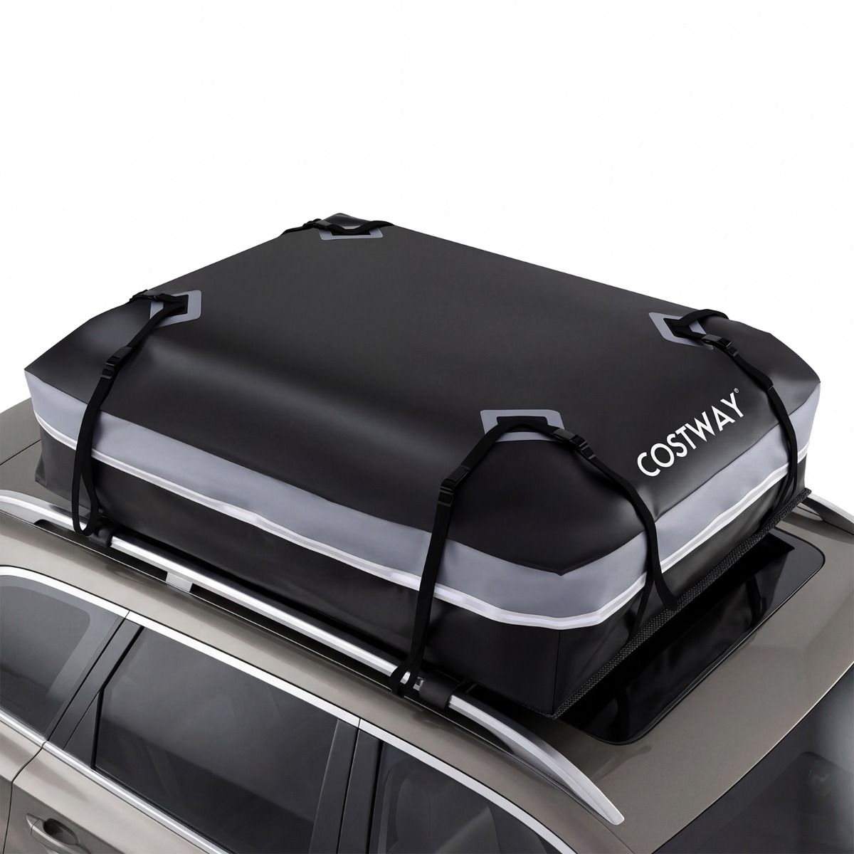 Coast Dachbox für Autos – 600 l – wasserdicht und rutschfest – grau