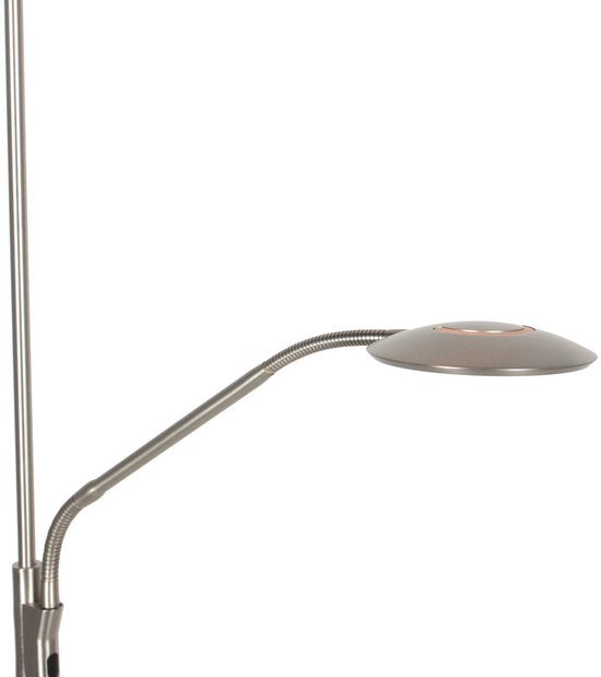 Stehlampe Zenith 2 4394ST aus Stahl mit Uplight und Lesearm – Steinhauer Exclusive, modernes Design, dreh- und neigbar, 4940 Lumen Lichtleistung, einstellbare Farbtemperatur von 2200 bis 4000 Kelvin