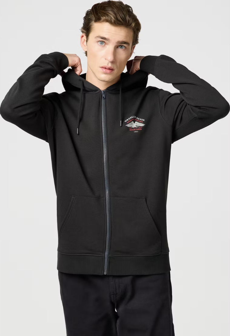 Wrangler Grafik Zip Hoodie 112362888 - Faded Black - Größe L