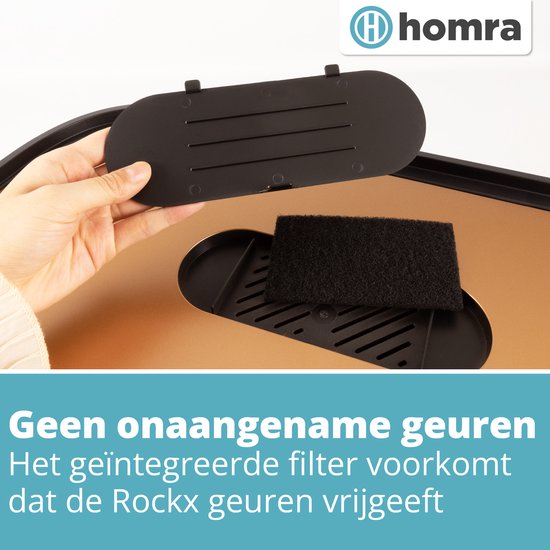 Homra Rockx Mülleimer 60 Liter – Duo-Treteimer 2×30 l mit Geruchsfilter – Edelstahl-Mülltrennbehälter mit 2 Fächern – Recycling-Mülleimer – Küchenmülleimer – Mülleimer zur Mülltrennung – Doppel-Mülleimer in Schwarz und Kupfer