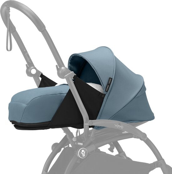 Stokke YOYO 0+ Newborn Pack, Aqua – Inklusive Matratze, ausziehbarem Sonnendach und Fünf-Punkt-Gurt – Erfordert einen YOYO-Rahmen (separat erhältlich)