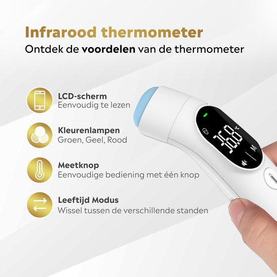 MostEssential Infrarot-Thermometer PRO Edition - Ohrthermometer - Fieberthermometer - Stirnthermometer - Körperthermometer - Fieberthermometer für Erwachsene, Kinder und Babys - berührungslos - 20F