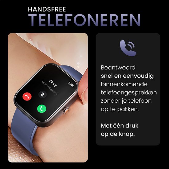 MAOO Smartwatch Damen und Herren - Valentinsgeschenk - Android und IOS - Volle Klingelfunktion - Schrittzähler - Herzfrequenzmesser - Blutdruckmesser - Multisport - GT Serie - Blau