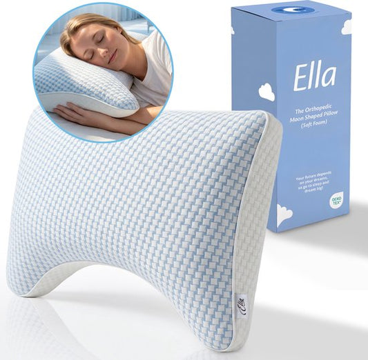 Ella Moon Memory-Foam-Kopfkissen – Kissen 50 x 70 cm – Verstellbares Memory-Foam-Nackenkissen für Seiten- und Rückenschläfer – Ergonomisch und orthopädisch: Lindert Nackenbeschwerden