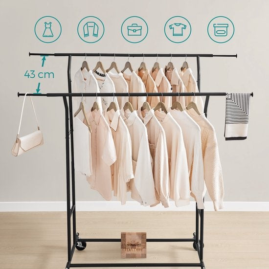 O'DADDY - Kleiderständer - auf Rollen - Metall - Schwarz
