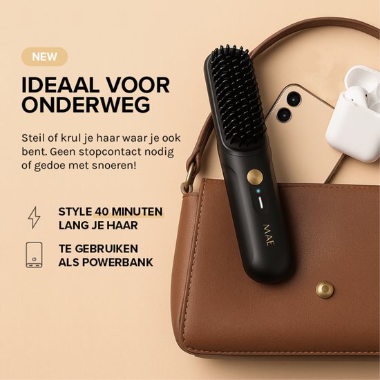 MAE® Touch Up – Kabellose Stylingbürste – Heizbürste – Kabelloses Glätteisen