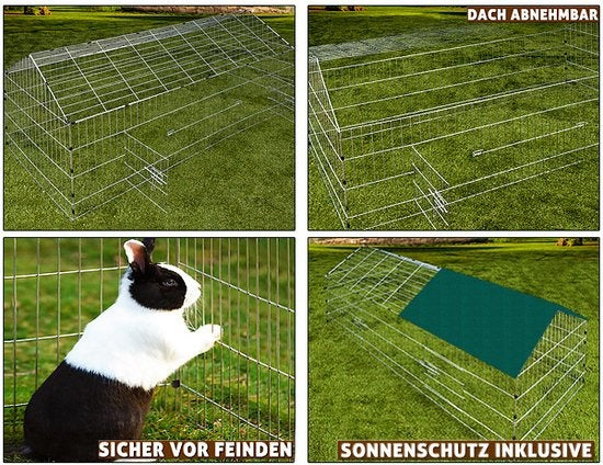 Monzana Kaninchenstall Grün - 180x75cm