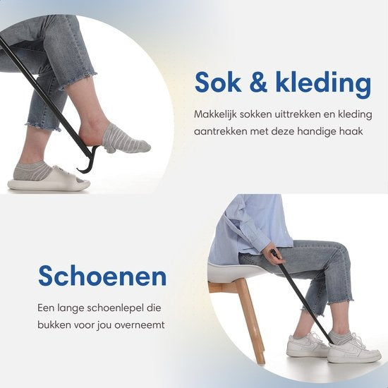 Safe Life Schuhlöffel lang - 3 Längen - Inkl. Verbandstab und Sockenhilfe - 3-in-1-Funktion