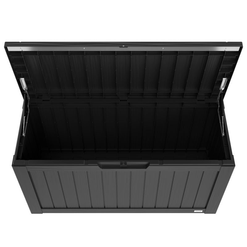 LifeGoods Cushion Box S - 300L - Kunststoff - Wetterfest & Deluxe Gasfeder - Schwarz