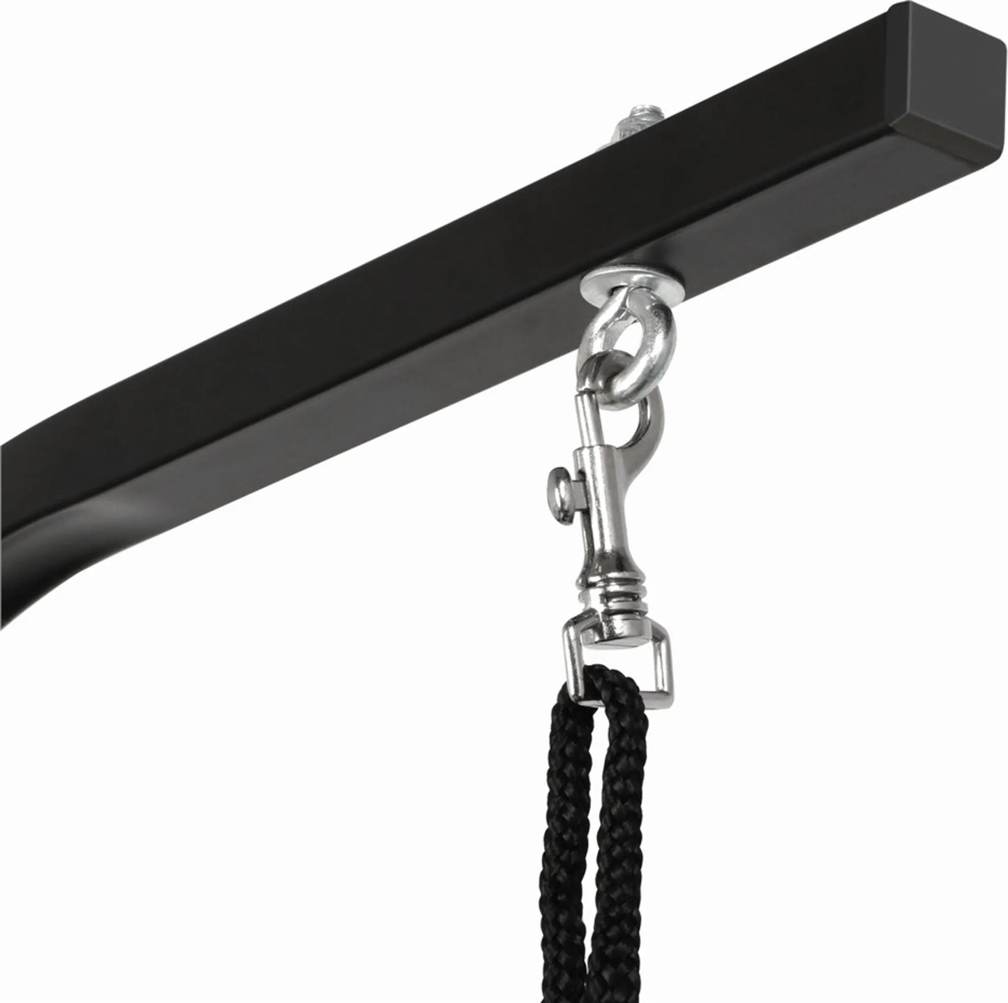 Yaheetech klappbarer Pflegetisch - ausgestattet mit höhenverstellbarem Ständer und abnehmbarem Trageriemen und rutschfester Arbeitsplatte - für Hunde und Katzen - schwarzes Metall und PU-Leder - 80,5 x 46 x 76 cm