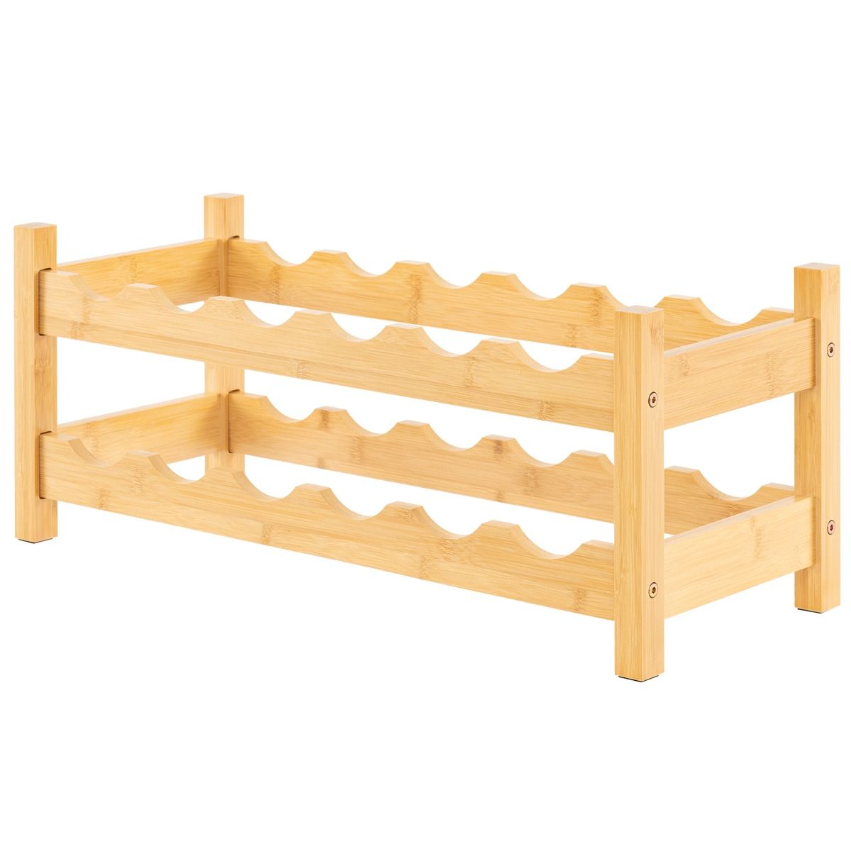 Coast Bambus-Weinregal – 2 Ebenen – für 12 Flaschen – naturfarben