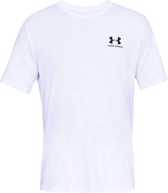 Under Armour UA M SPORTSTYLE LC SS-WHT Herren-Sportshirt – Weiß – Schwarz