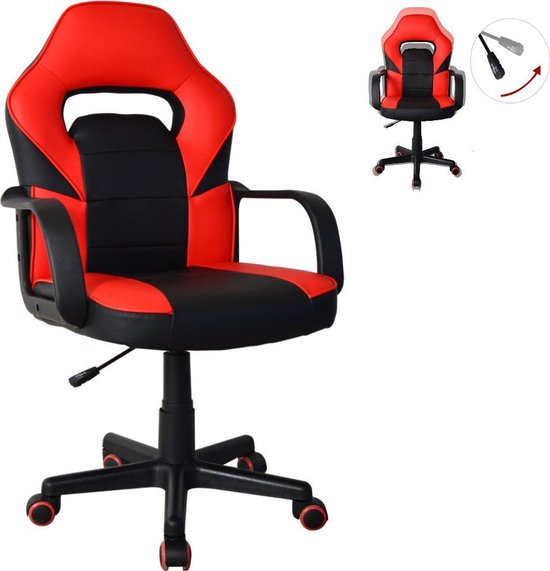 Spielstuhl Thomas junior - Bürostuhl Gaming Style - höhenverstellbar - rot schwarz