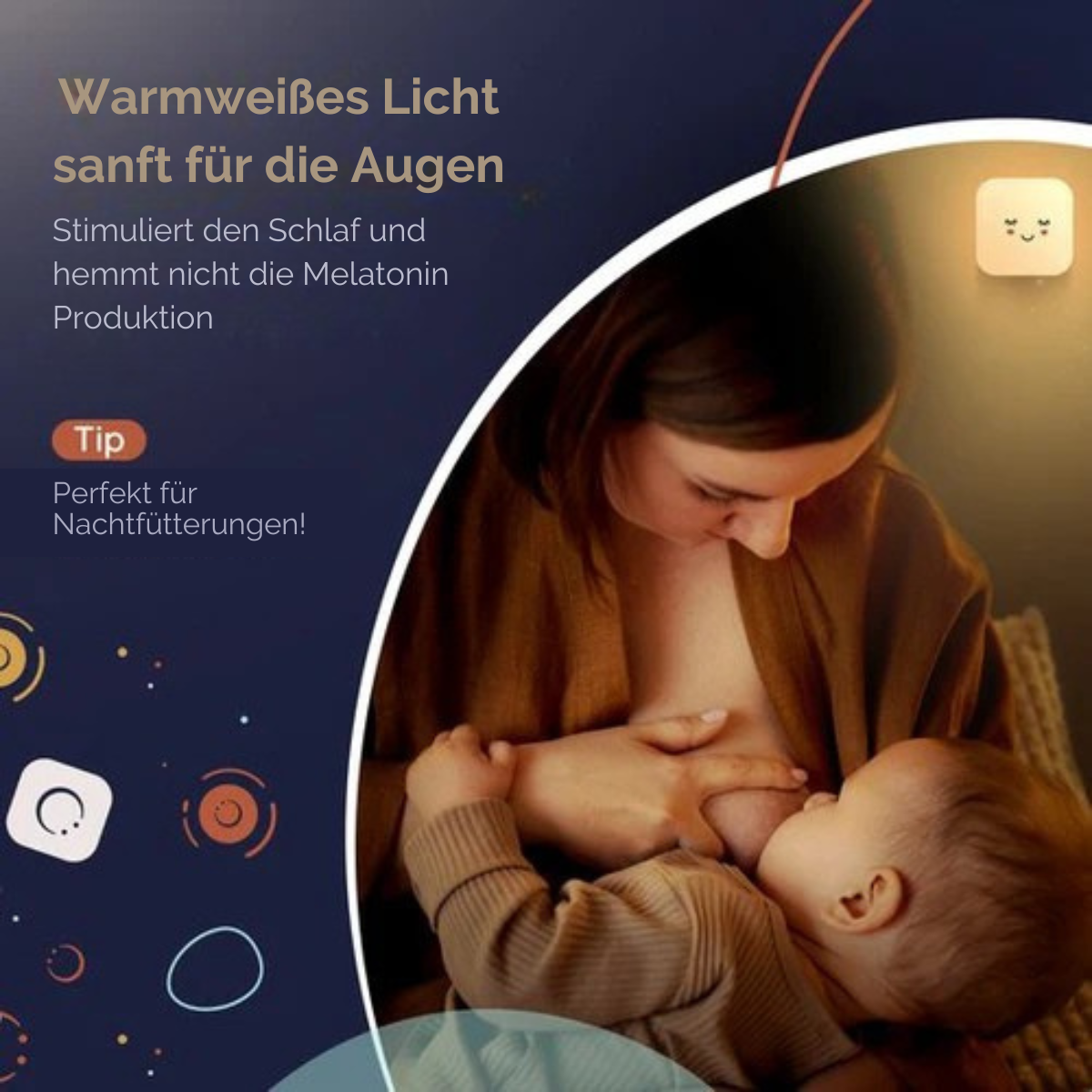 Numsy - Nachtlicht für Babys und Kinder - LED - Steckdose - Automatischer Lichtsensor
