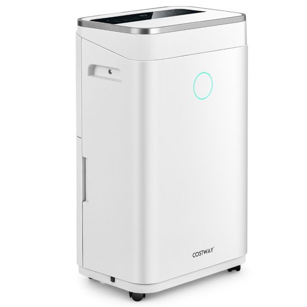 Coast Luftentfeuchter 25L/Tag mit Ablassschlauch und LED-Anzeige - Weiß - 34x24x57 cm