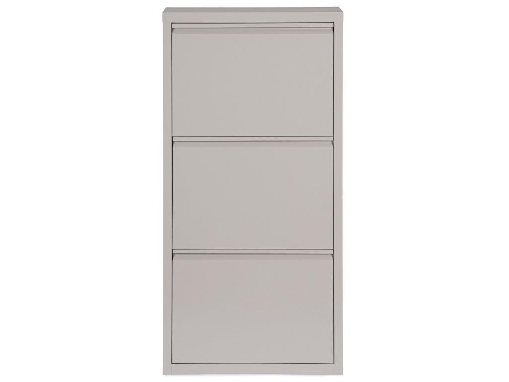 Bizzotto Eyvin Schuhregal – 3 Fächer – schwenkbare Türen – Metall – 50 x 15 x 106 cm – Taupe