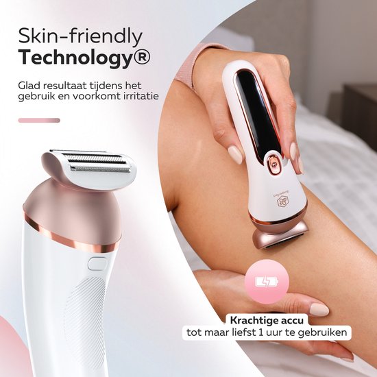Beeperfect® 3 in 1 Ladyshaves für Frauen - Damenrasierer - Bikini-Trimmer - Wiederaufladbar - Wasserdicht - 3 Aufsätze