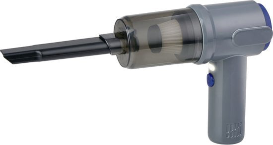 All Ride Kabelloser Autostaubsauger 36 W – Handstaubsauger mit 6 Aufsätzen – Über USB-C aufladbarer, kabelloser Autostaubsauger – Handstaubsauger mit Saug- und Blasfunktion – Grau/Blau