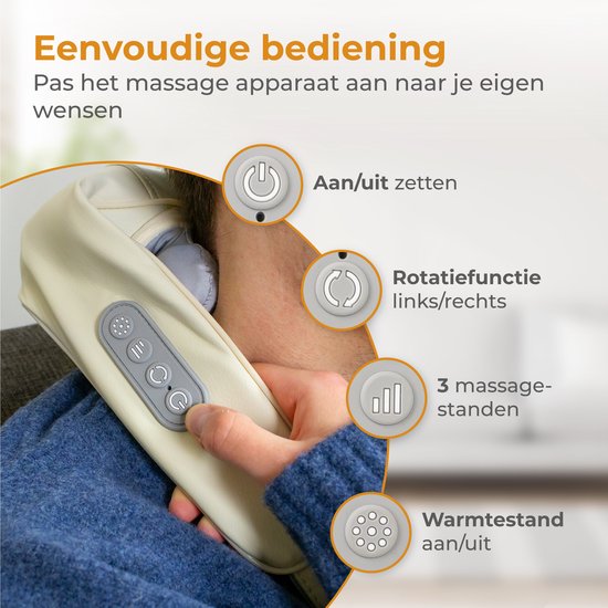 Nuvance - Massagekissen auch für Arm Rücken & Bein Weiß